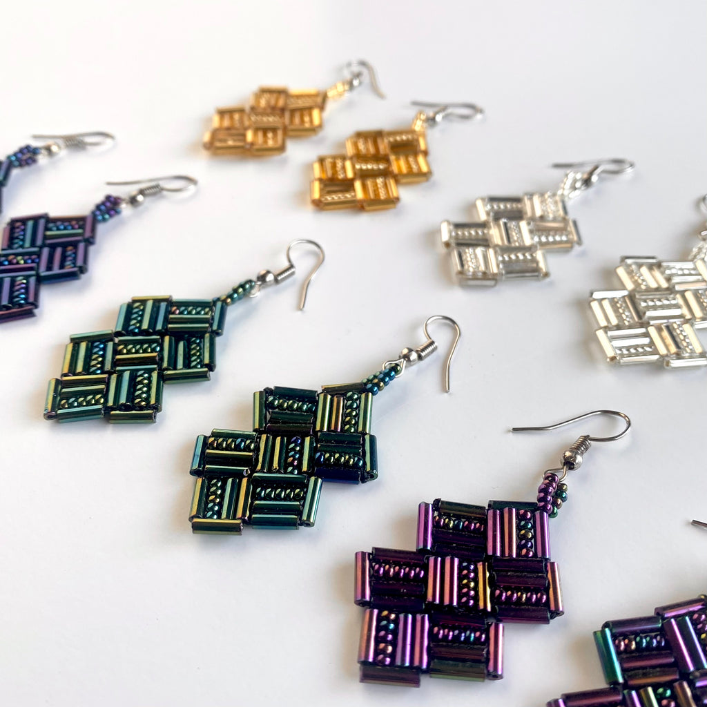 Geo Huichol Earrings