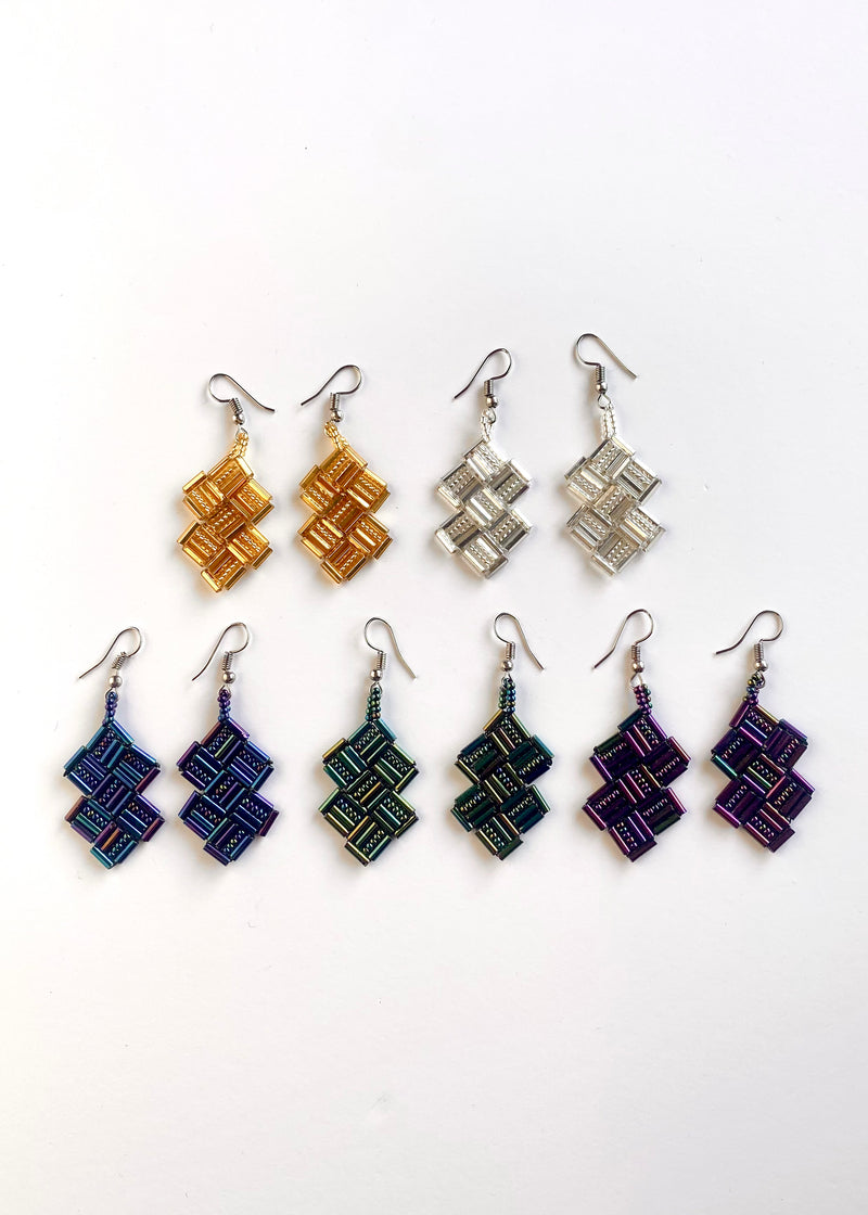 Geo Huichol Earrings