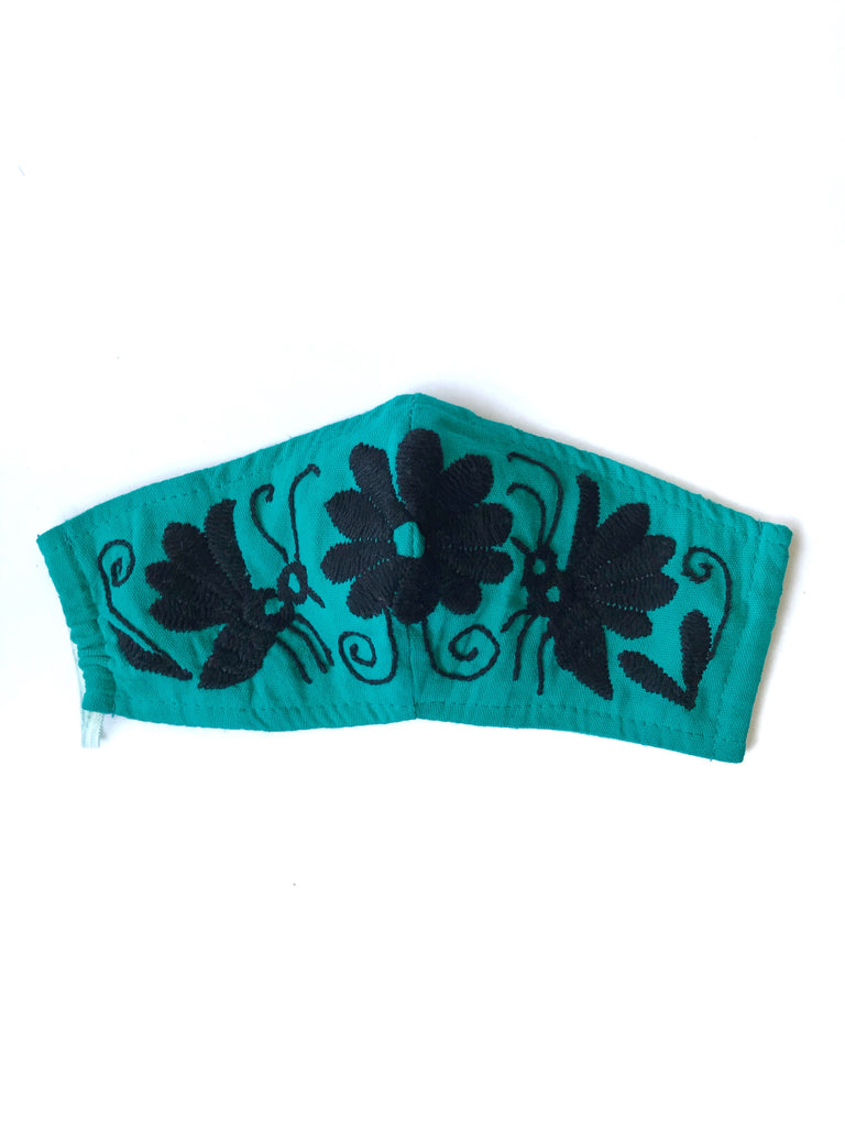 (Petite/Child) Turquoise Otomi Face Mask #7