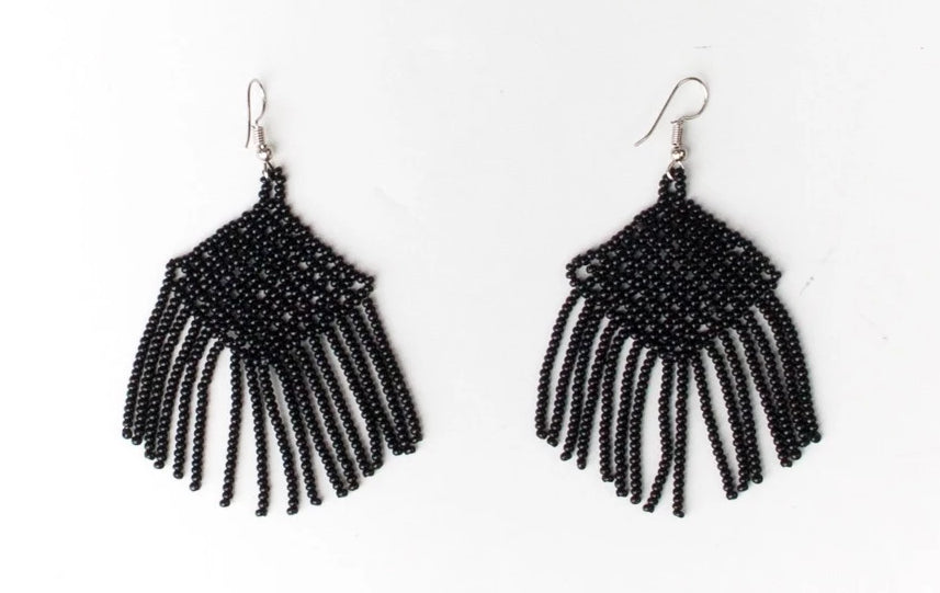 Huichol Rhombus Fringe Earrings