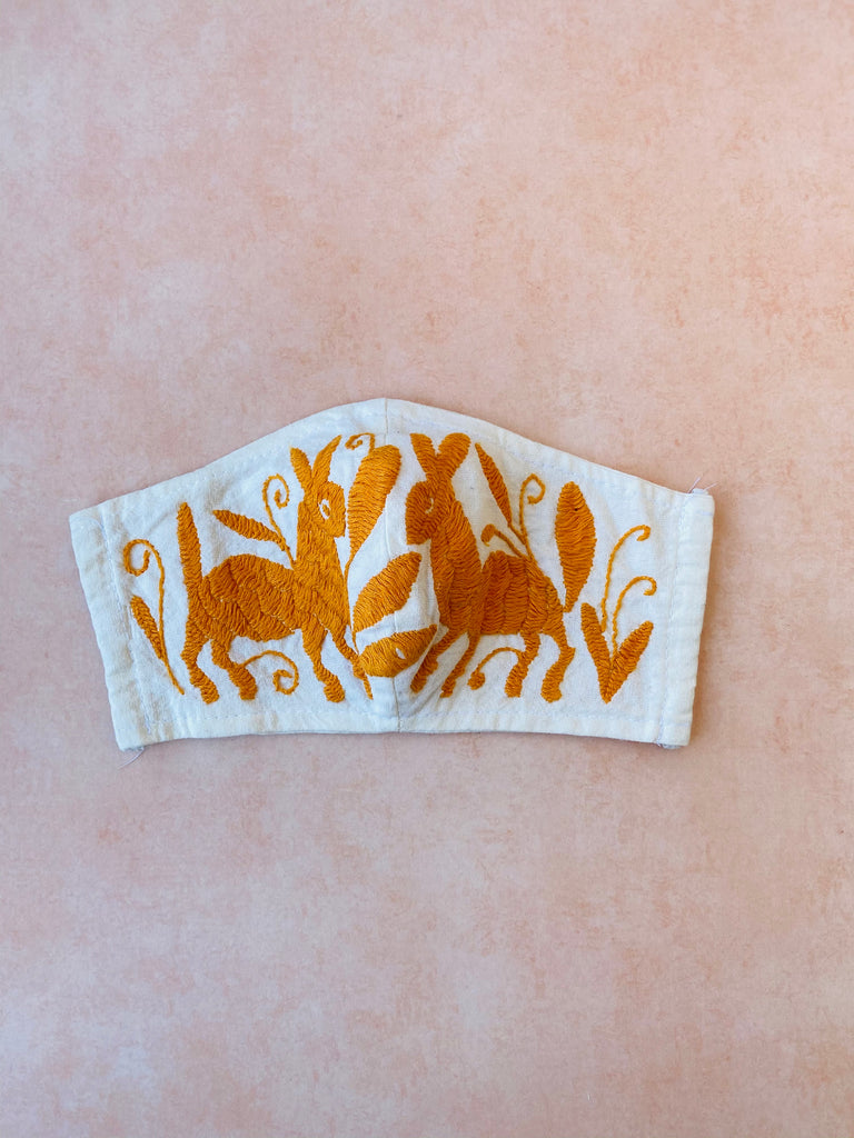 Cream Otomi Face Mask #55