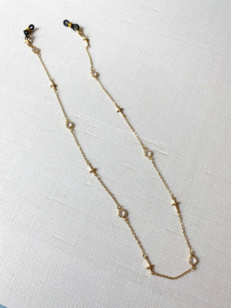Crystal + Cross Glasses Necklace