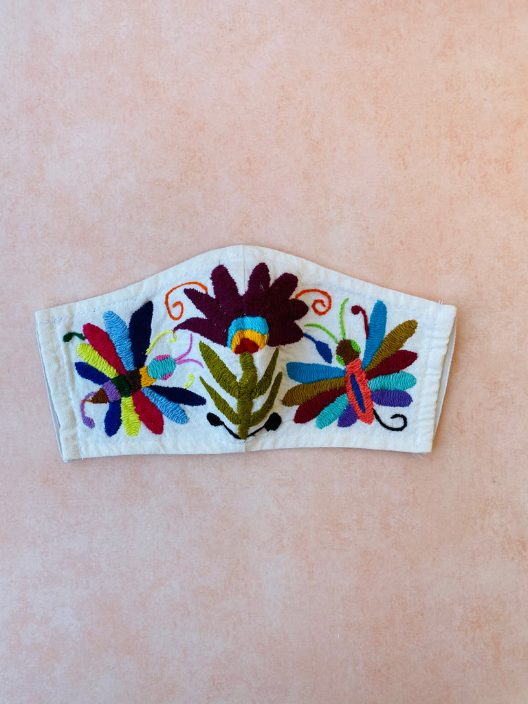 Cream Otomi Face Mask #59