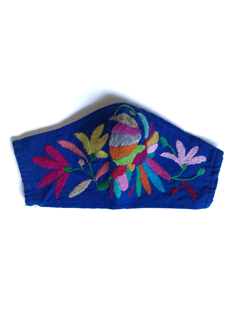 Cobalt Blue Otomi Face Mask #8