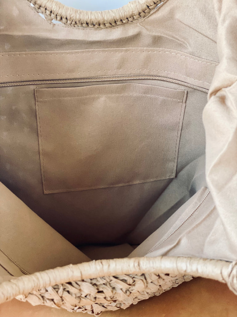 Straw Handbag with Tassel