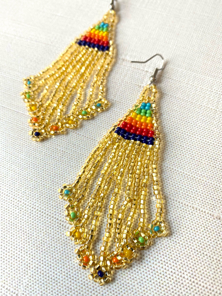 Rainbow Fringe Earrings