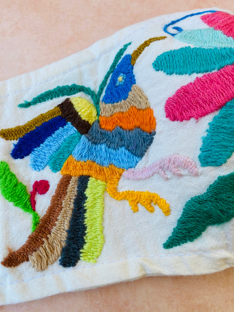 Cream Otomi Face Mask #60