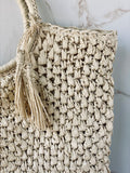 Straw Handbag with Tassel