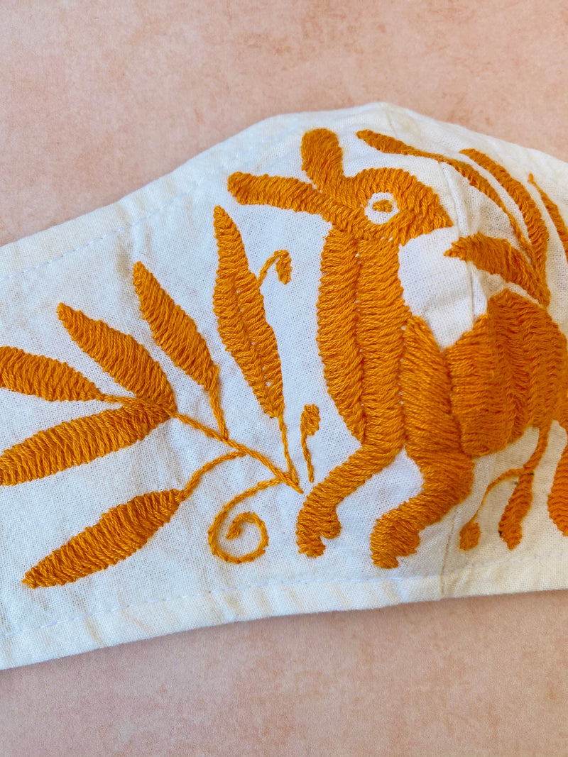 Cream Otomi Face Mask #54