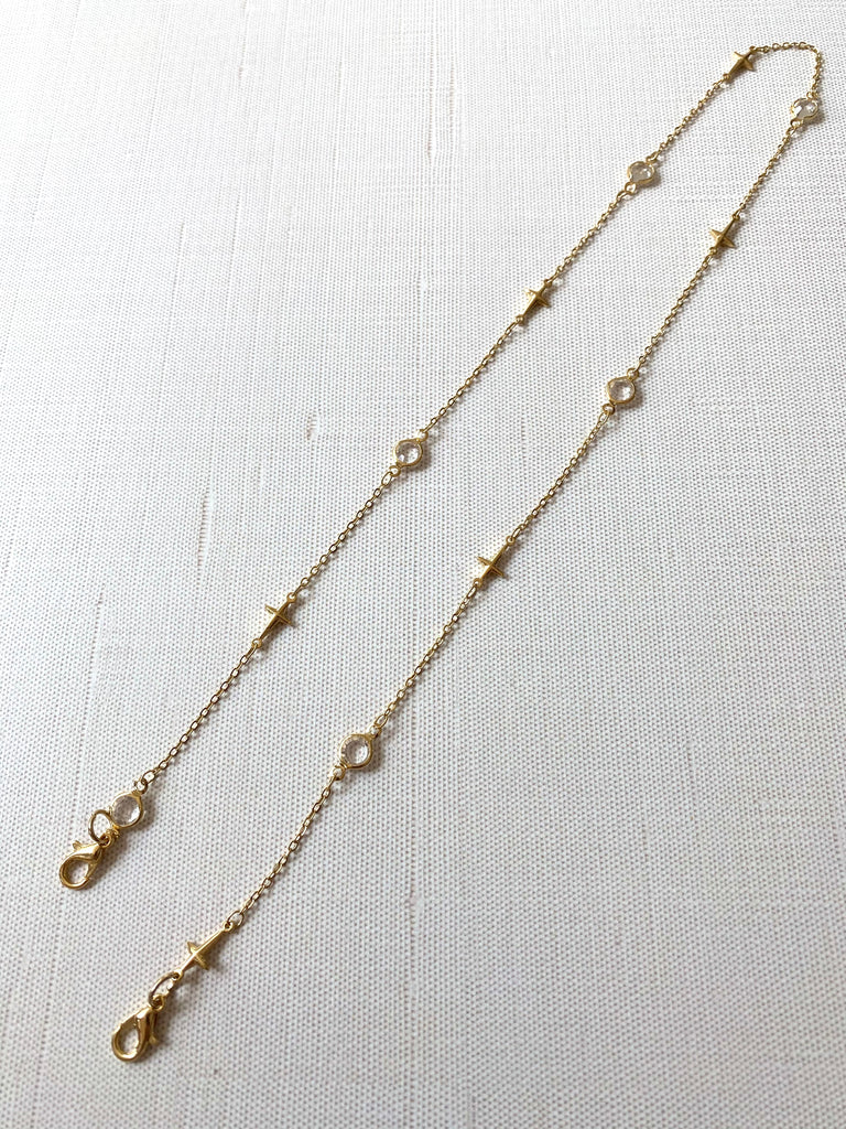 Crystal + Cross Glasses Necklace