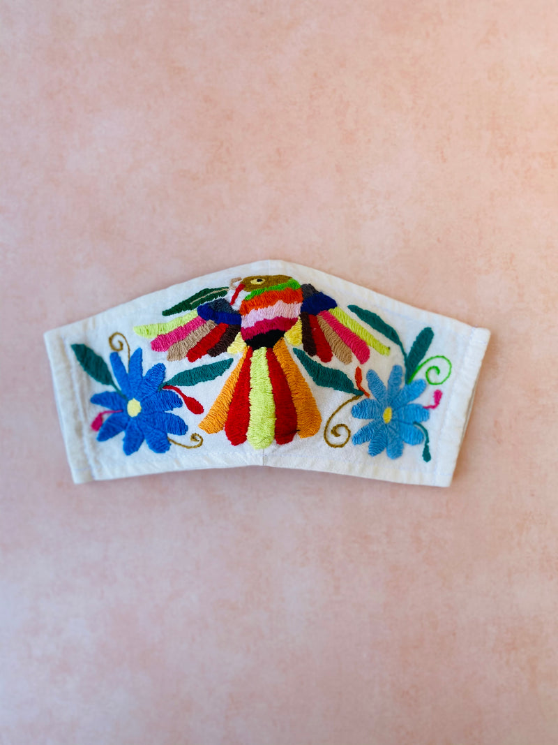 Cream Otomi Face Mask #96