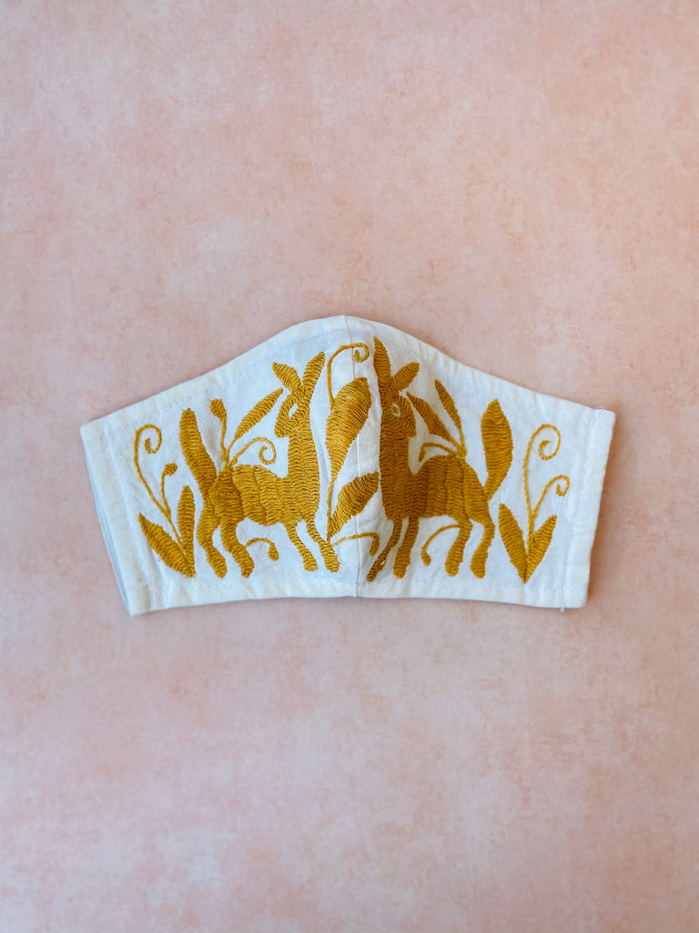Cream Otomi Face Mask #50