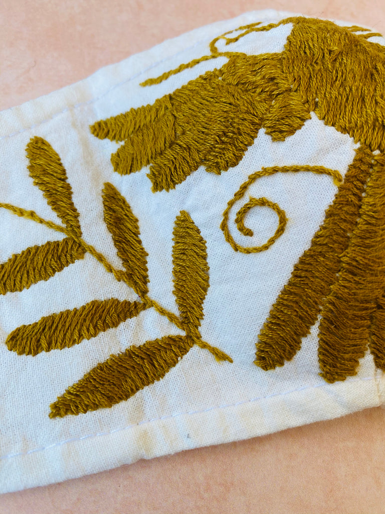 Cream Otomi Face Mask #69