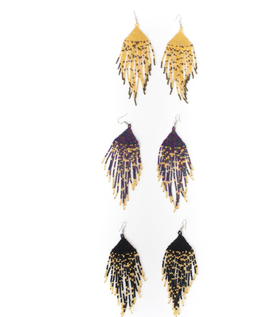 Huichol Stardust Fringe Earrings