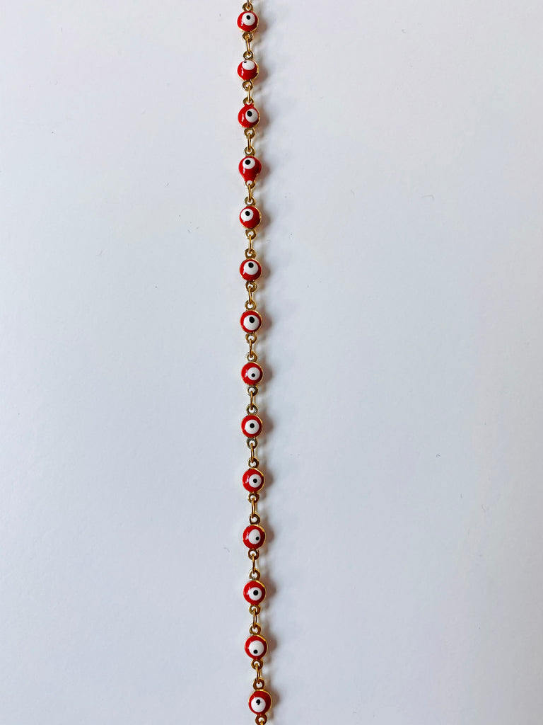 Red Ojito Chain Glasses Necklace