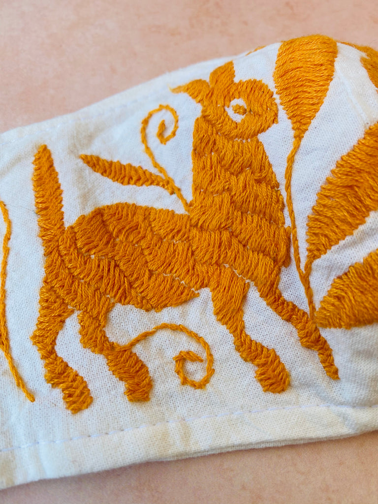 Cream Otomi Face Mask #55