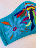 Turquoise Otomi Face Mask #38