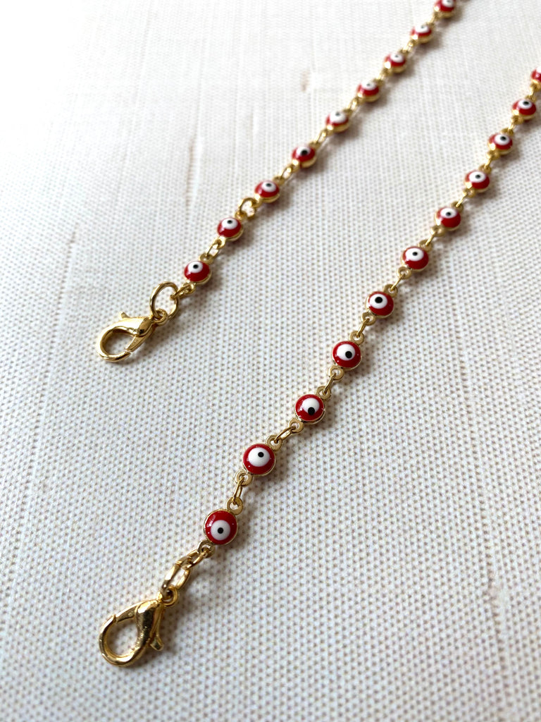 Red Ojito Chain Glasses Necklace