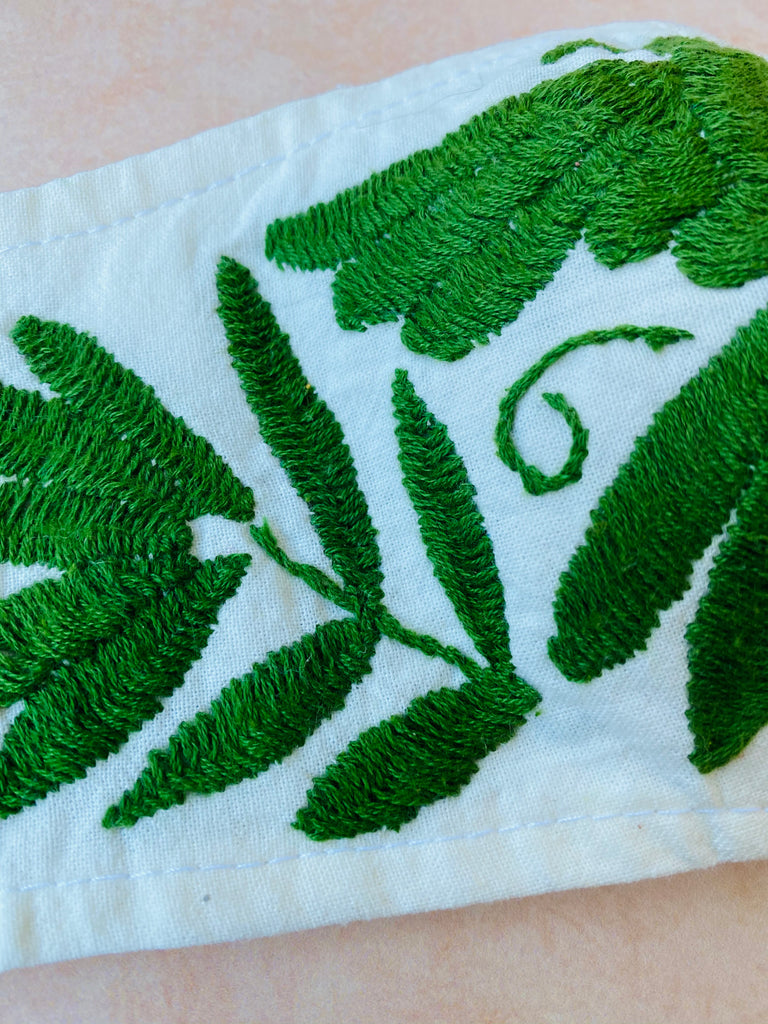 Cream Otomi Face Mask #88