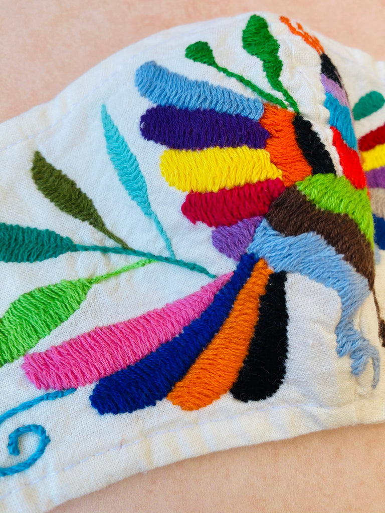 Cream Otomi Face Mask #58