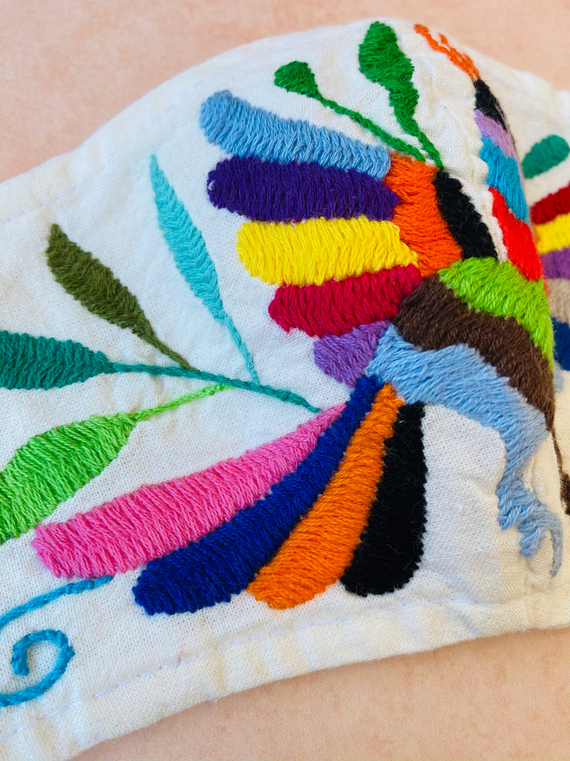 Cream Otomi Face Mask #58