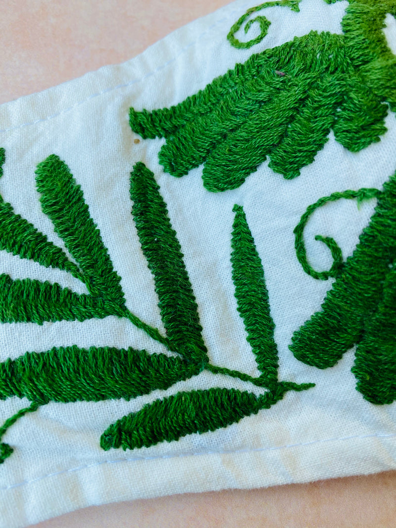 Cream Otomi Face Mask #86