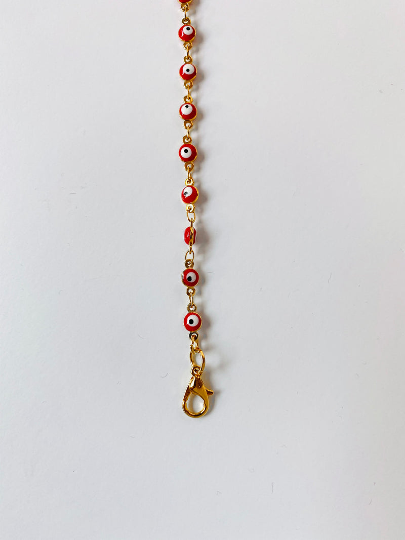 Red Ojito Chain Glasses Necklace