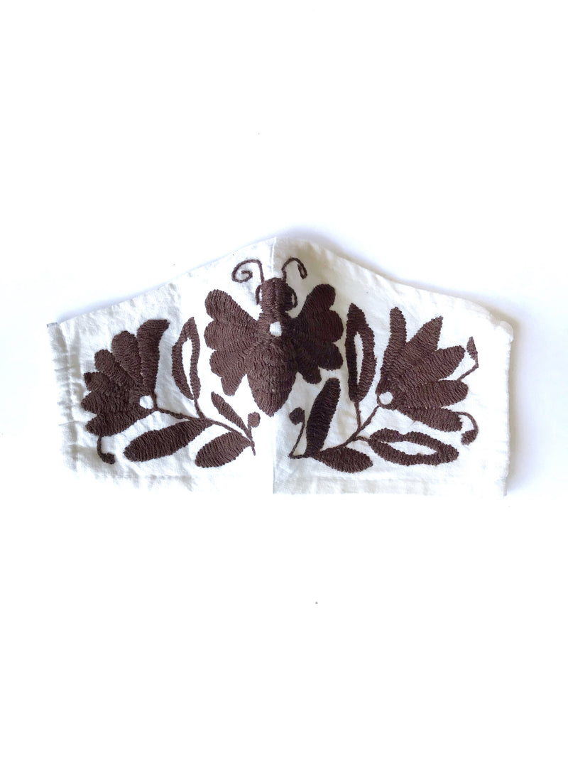 (Petite/Child) Cream Otomi Face Mask #11