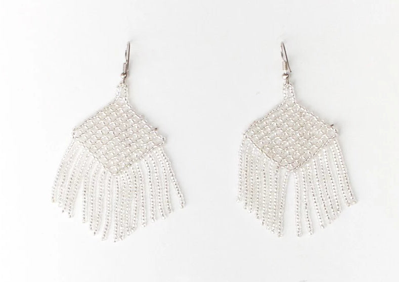 Huichol Rhombus Fringe Earrings