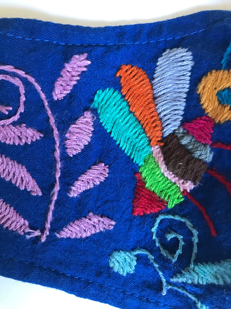 Cobalt Blue Otomi Face Mask #9