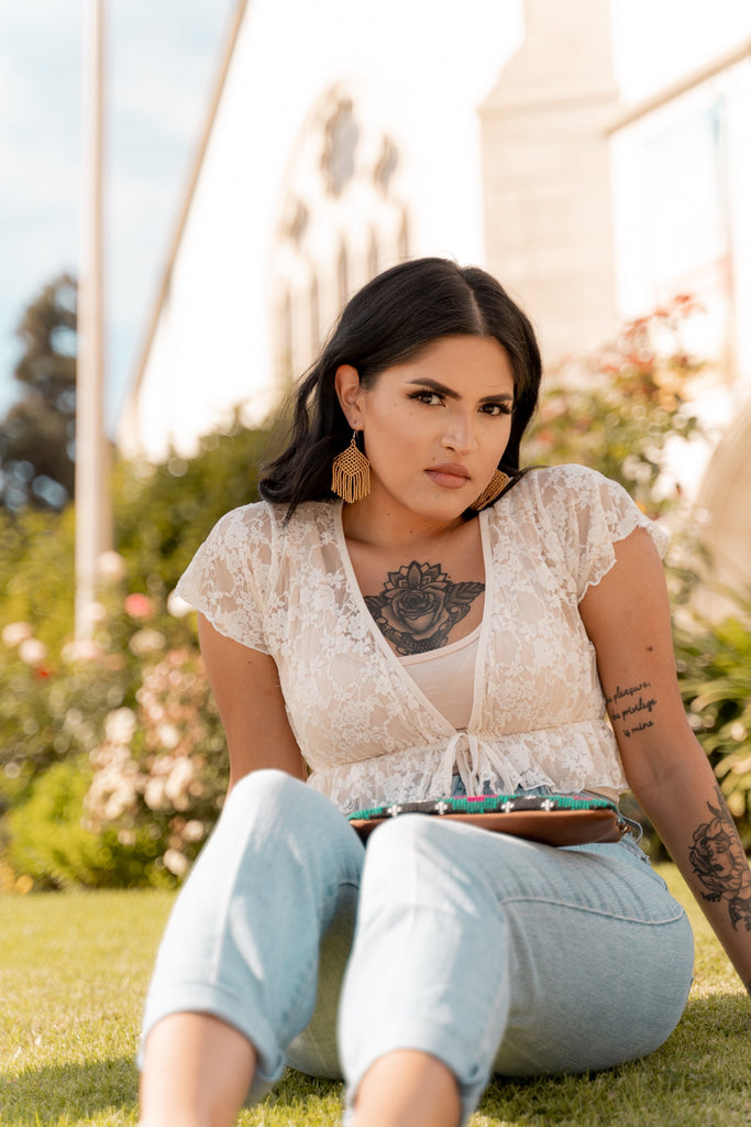 Huichol Rhombus Fringe Earrings