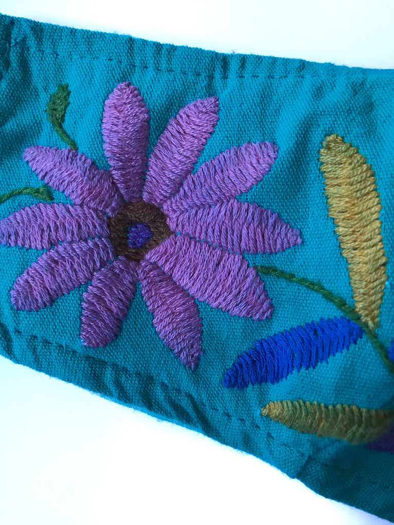 (Petite/Child) Turquoise Otomi Face Mask #8