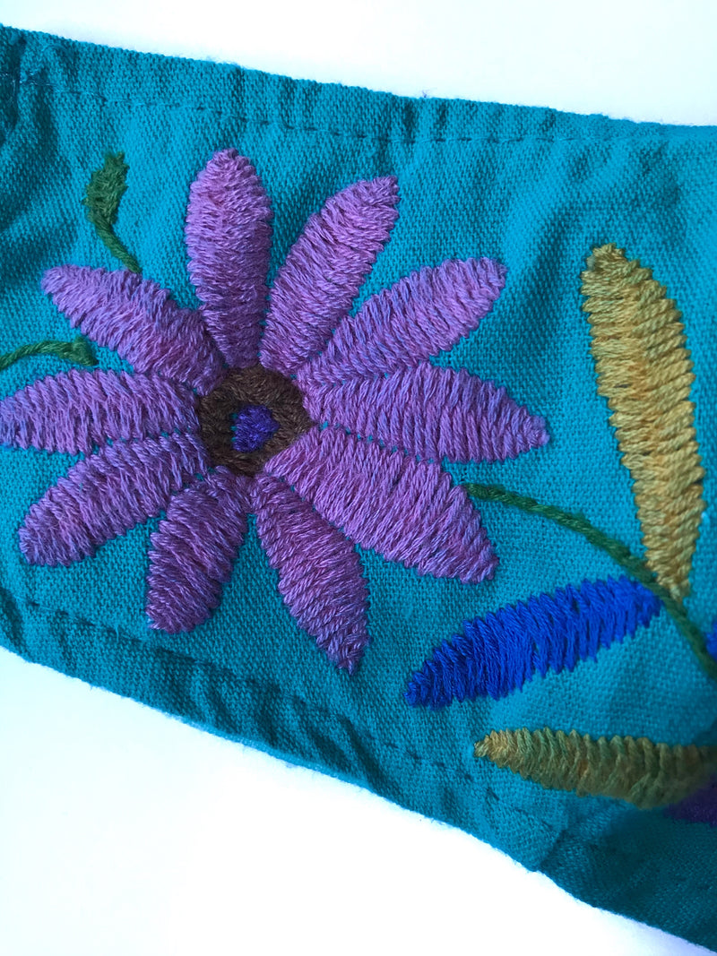 (Petite/Child) Turquoise Otomi Face Mask #8