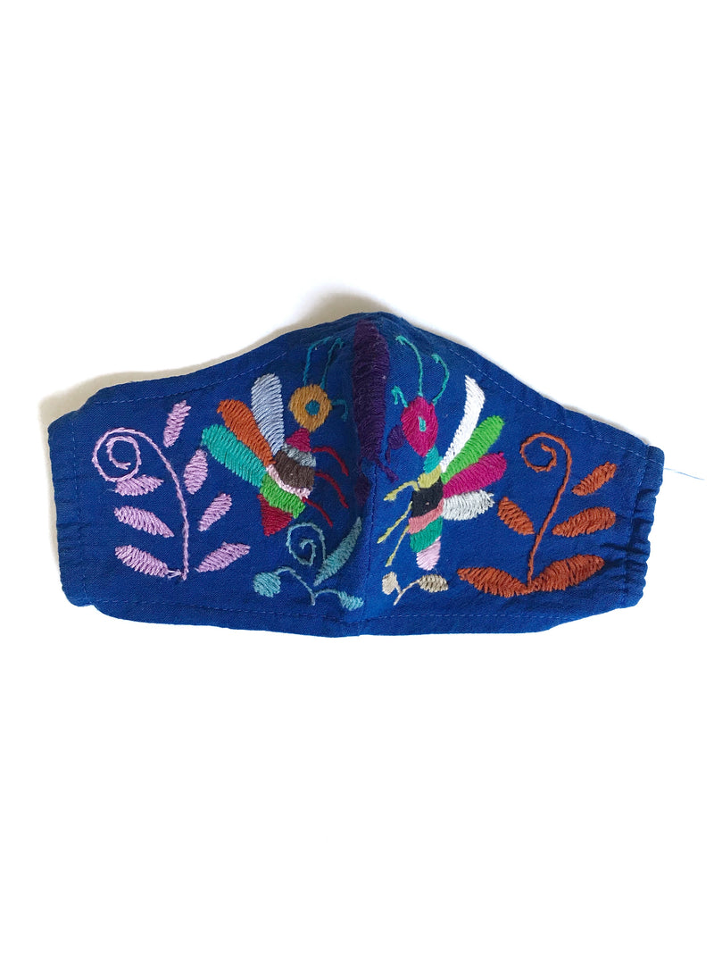 Cobalt Blue Otomi Face Mask #9
