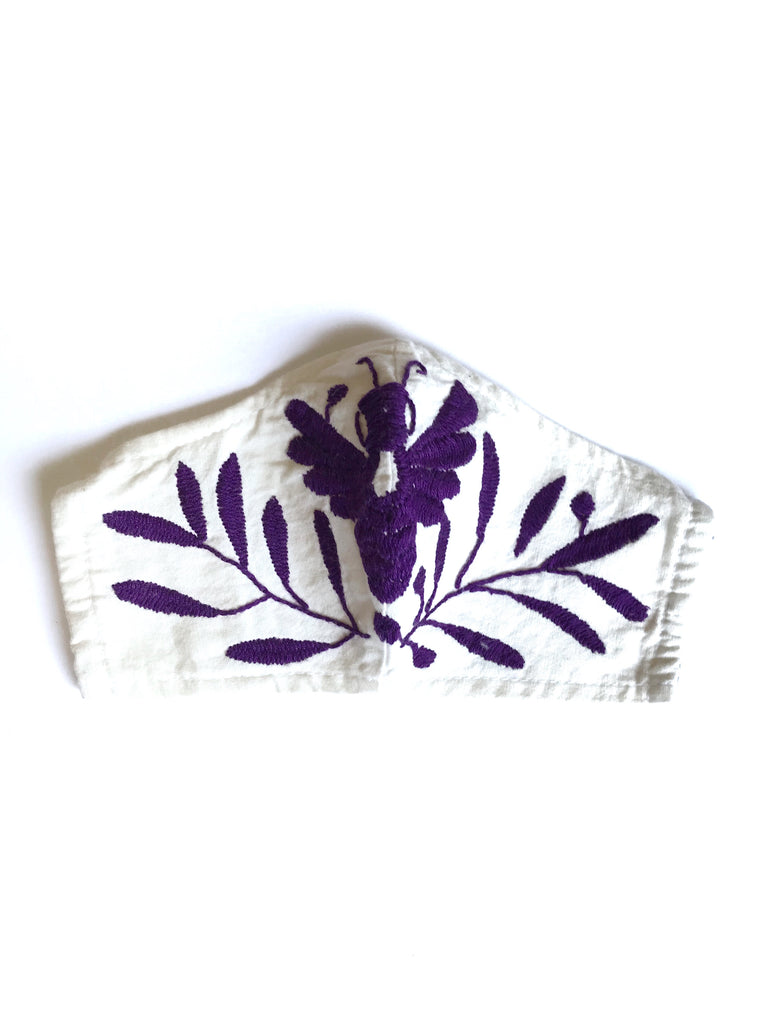 Cream Otomi Face Mask #3
