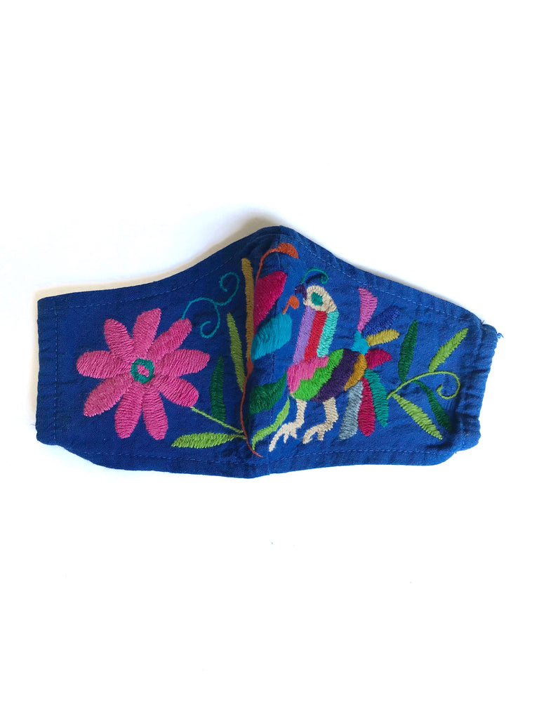Cobalt Blue Otomi Face Mask #7