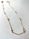 Crystal + Cross Glasses Necklace