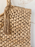 Straw Handbag with Tassel