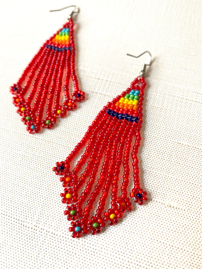 Rainbow Fringe Earrings
