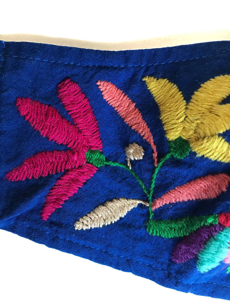 Cobalt Blue Otomi Face Mask #8