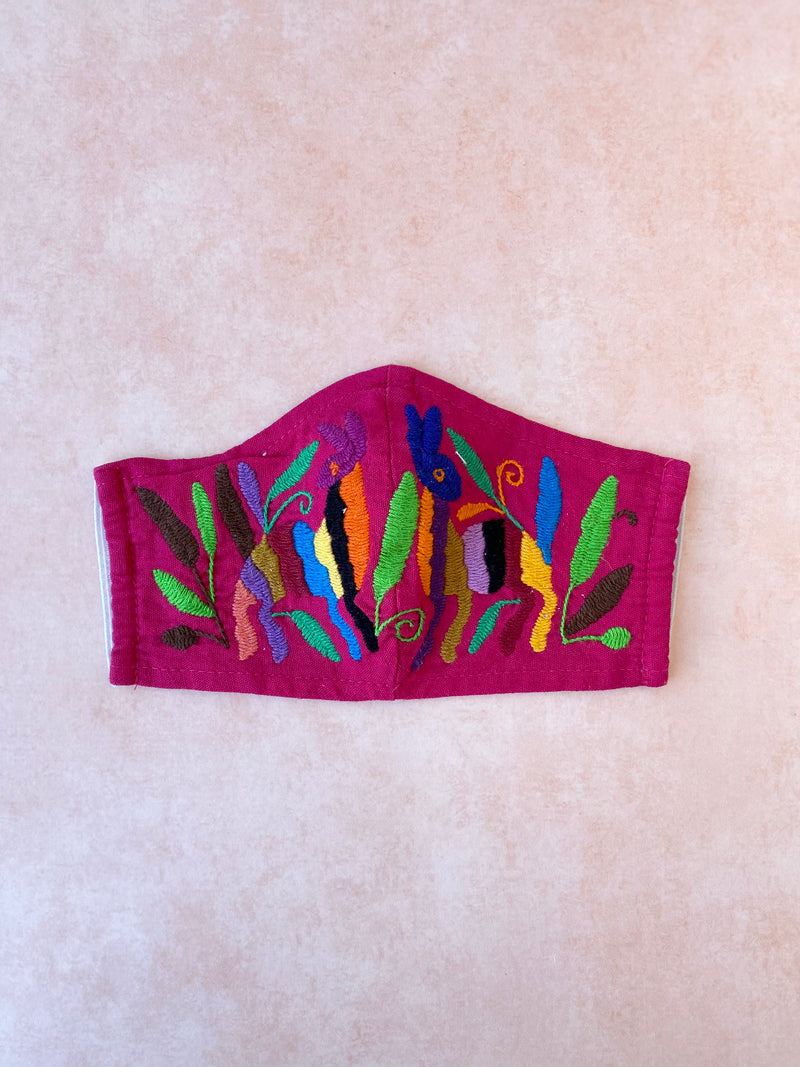 Fuschia Otomi Face Mask #97