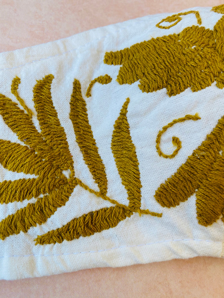 Cream Otomi Face Mask #72