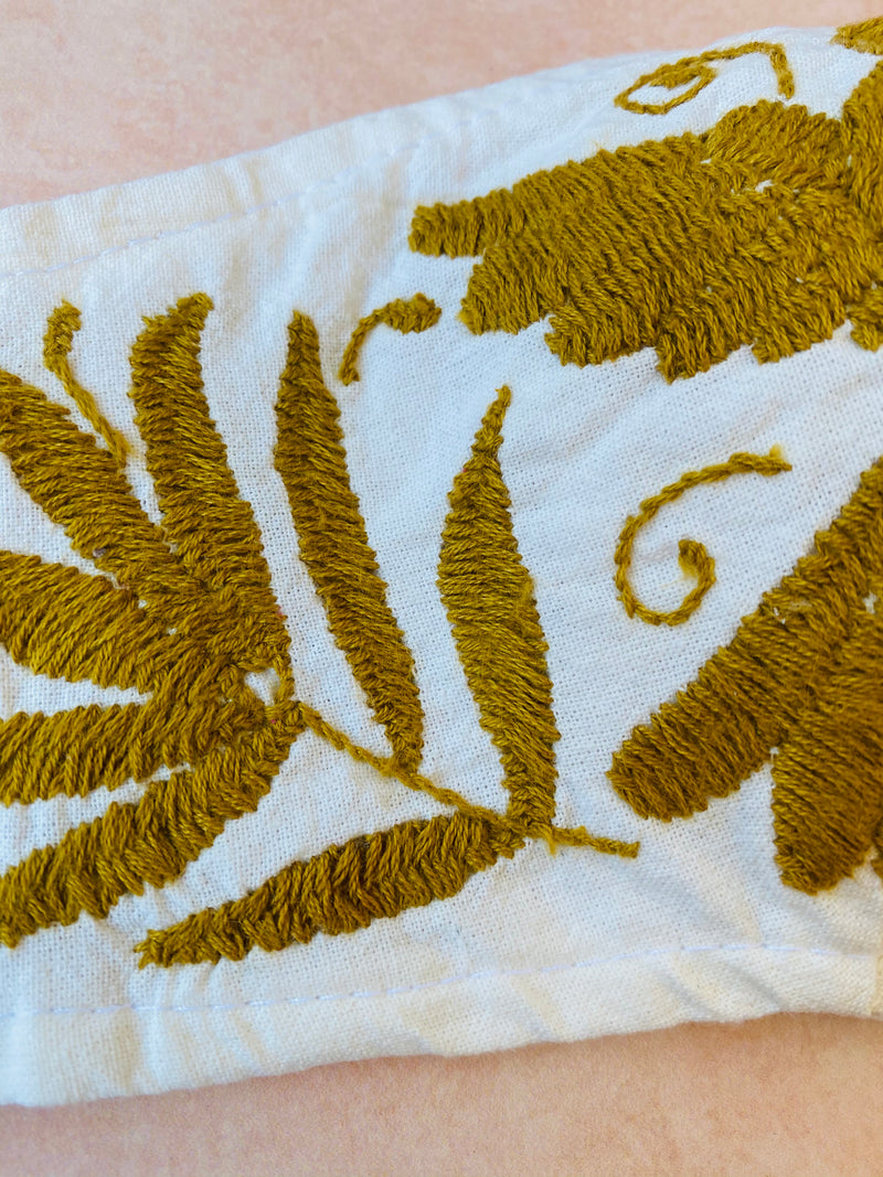 Cream Otomi Face Mask #72