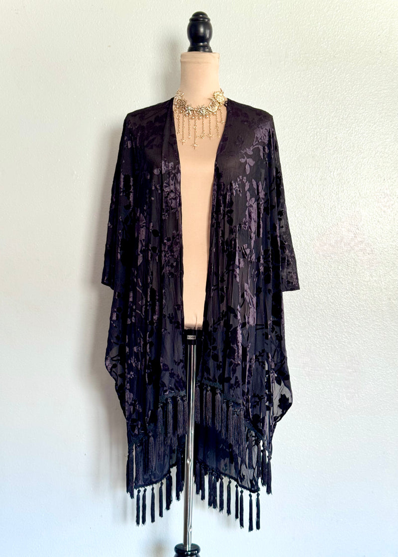 Fringe Burnout Kimono