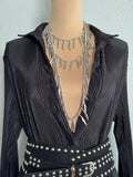 Accordion Button Down Dress