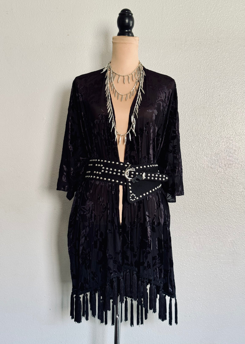 Fringe Burnout Kimono