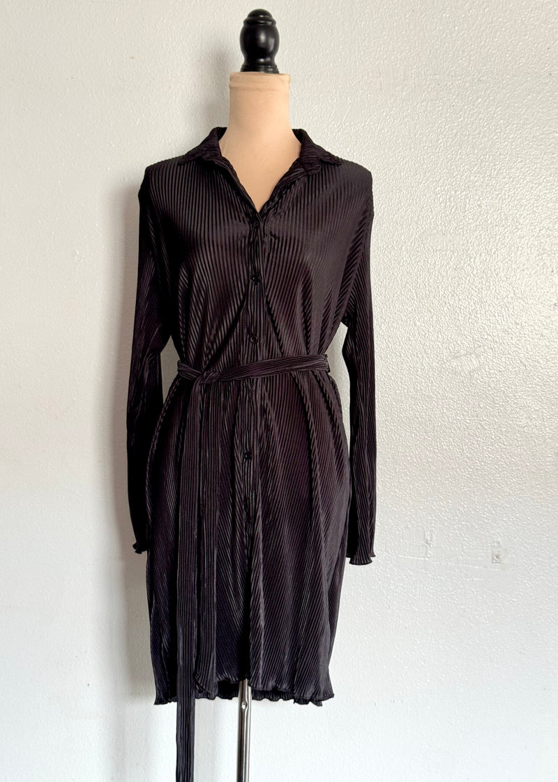 Accordion Button Down Dress