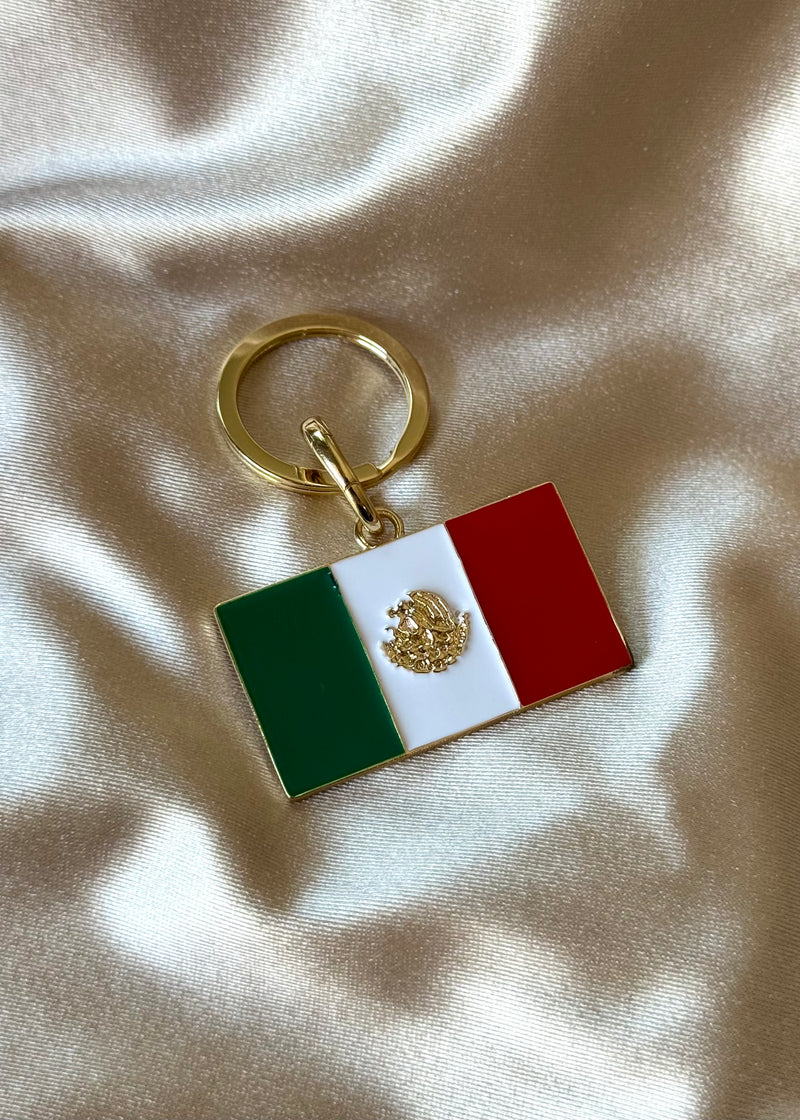 Mexican Flag Charm Keychain