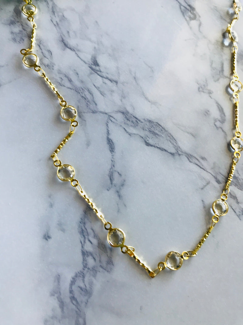 Crystal Clear Glasses Necklace