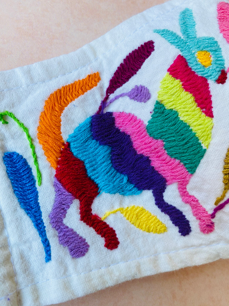 Cream Otomi Face Mask #22